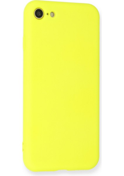 iPhone 7 Kılıf Nano Içi Kadife Silikon - Sarı modelleri