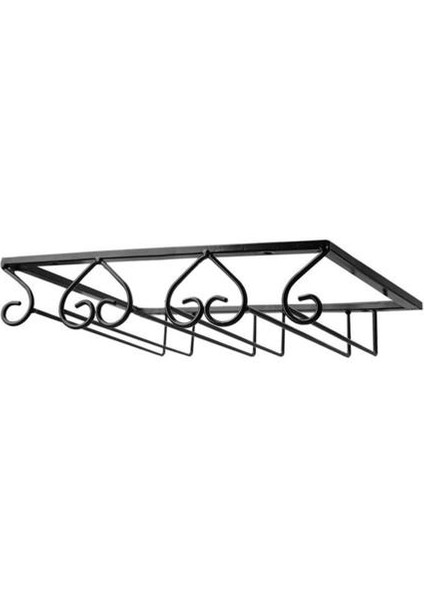 Siyah Şarap Cam Raf Tutucu Metal Kabine (Yurt Dışından)