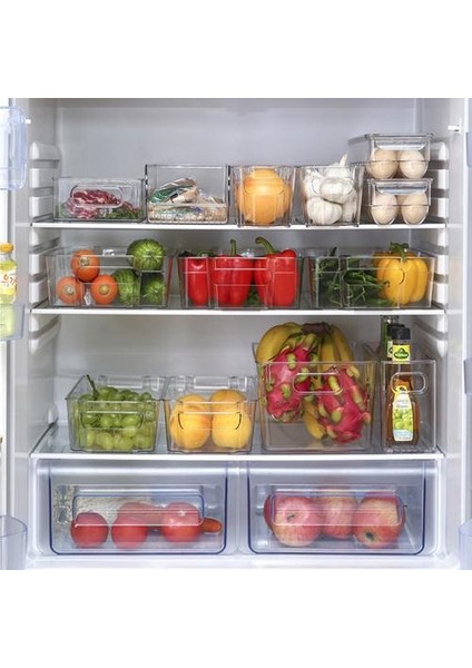 4 Adet Temizle Kiler Organizatör Kilitleri Ev Plastik Gıda Depolama Sepeti Kutusu Mutfak Tezgahları Dolaplar Için Buzdolabı Dondurucu | Raflar ve tutucular (Yurt Dışından) modelleri