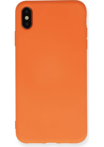 Happycase iPhone Xs Kılıf Nano Içi Kadife  Silikon - Turuncu