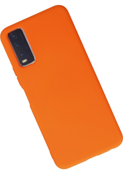 Happycase Vivo Y20 Kılıf Nano Içi Kadife  Silikon - Turuncu