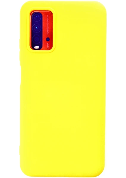 Happycase Xiaomi Redmi 9t Kılıf Nano Içi Kadife  Silikon - Sarı