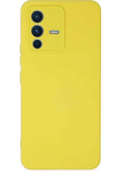 Happycase Vivo V23 5g Kılıf Nano Içi Kadife  Silikon - Sarı