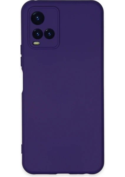 Happycase Vivo Y21S Kılıf Nano Içi Kadife  Silikon - Mor