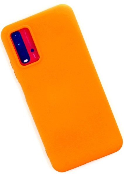 Xiaomi Redmi 9t Kılıf Nano Içi Kadife Silikon - Turuncu