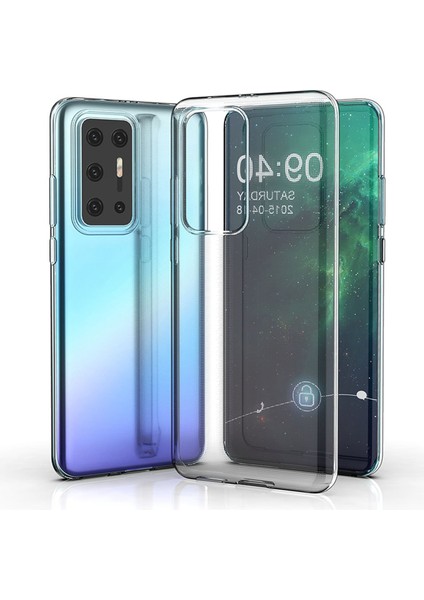 Happycase Huawei P40 Pro Kılıf Lüx Şeffaf Silikon - Şeffaf