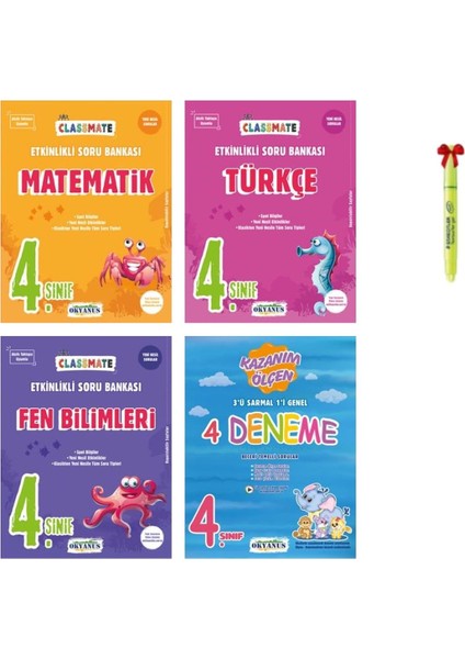 4. Sınıf Classmate Matematik Türkçe Fen Bilimleri 4'lü Deneme