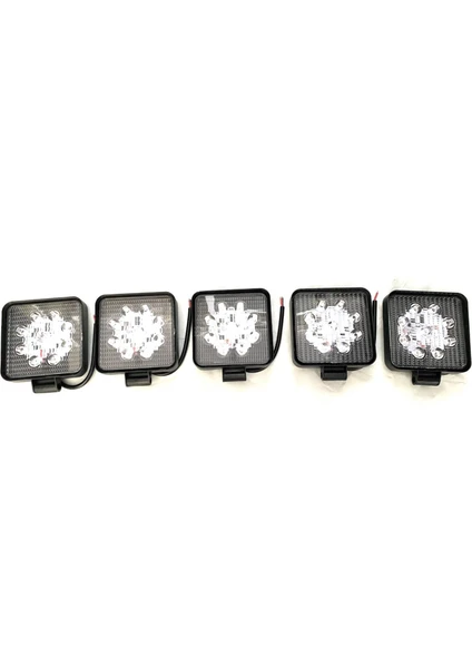 First Oto 9 LED Kare Projektör Off Road Çalışma Sis Lambası 27W 12-30V5 Adet