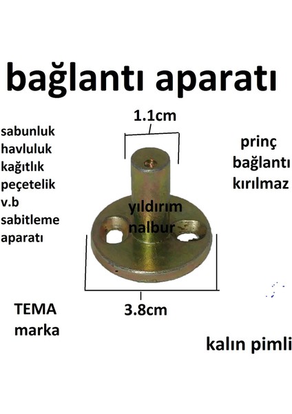 Banyo Aksesuarı Montaj Duvara Bağlantı Aparatı