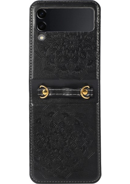 Samsung Galaxy Z Fold4 Için Mandala Desenli Telefon Kılıfı - Siyah (Yurt Dışından)