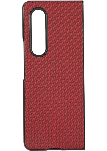 Samsung Galaxy Z Fold4 Için Karbon Fiber Doku Telefon Kılıfı - Kırmızı (Yurt Dışından) fırsatları