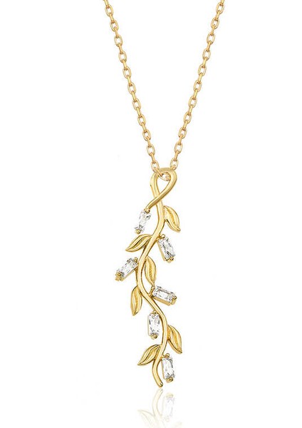 Gümüş Gold Sarmaşık Bayan Kolye