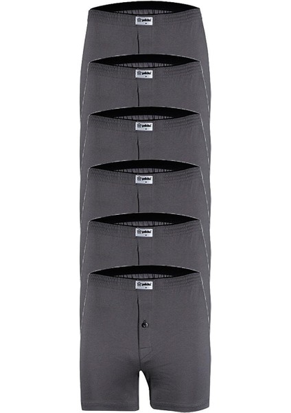 6'lı Erkek Havlubel Düğmeli Penye Boxer