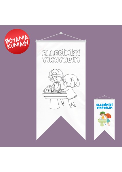 Elleri Yıkamak Kırlangıç Boyama Kumaşı 50X70 cm