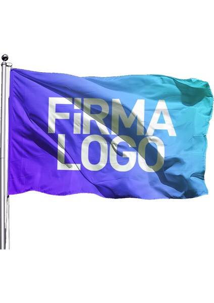 Özel Logolu Gönder Flama 80X120 - Çift Kat Saten