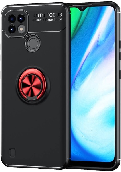Realme C21 Kılıf Yüzüklü Manyetik Ravel Silikon
