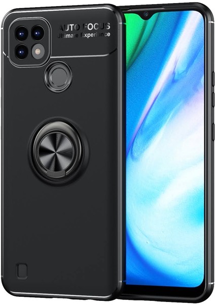 Realme C21 Kılıf Yüzüklü Manyetik Ravel Silikon