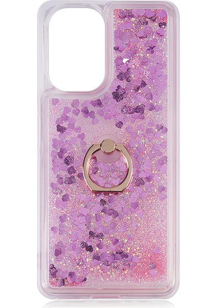 Xiaomi Redmi K40 Kılıf Sulu Simli Renkli Yüzüklü Milce Silikon