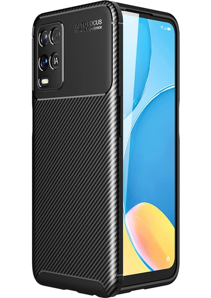 Kny Oppo A54 Kılıf Karbon Desenli Lux Negro Silikon