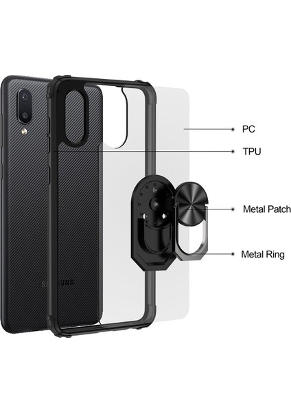 Samsung Galaxy A02 Kılıf Silikon Kenarlı Renkli Yüzüklü Manyetik Mola Kapak fiyatları