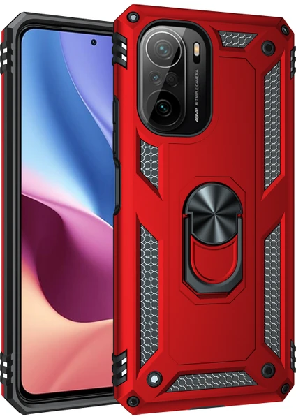 Kny Xiaomi Redmi K40 Pro Kılıf Ultra Korumalı Yüzüklü Manyetik Vega Kapak