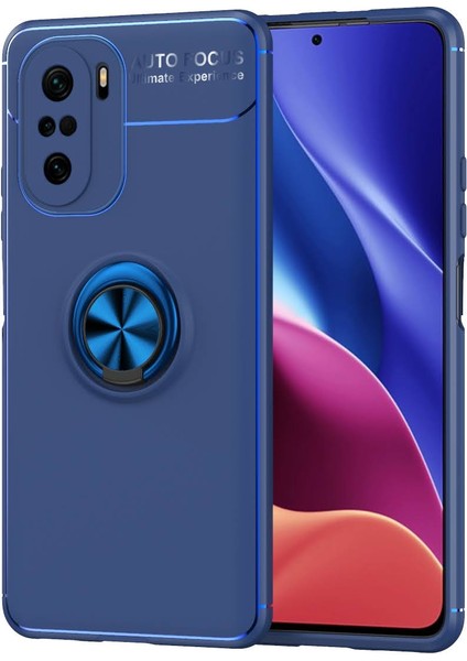 Xiaomi Redmi K40 Kılıf Yüzüklü Manyetik Ravel Silikon