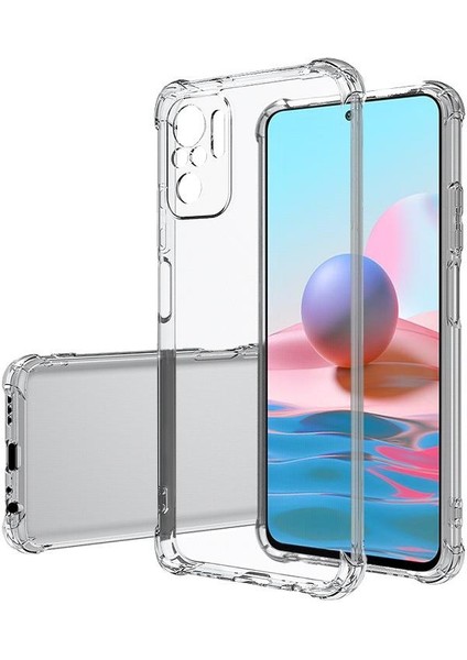Xiaomi Redmi Note 10 Kılıf Ultra Koruma Kamera Korumalı Şeffaf Antishock Silikon