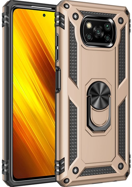 Xiaomi Poco X3 Kılıf Çift Karmanlı Ultra Korumalı Yüzüklü Manyetik Vega Kapak