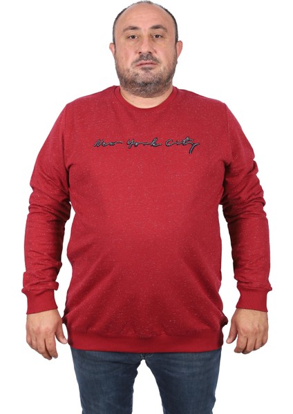 Mocgrande Büyük Beden Sweat New York City 22704-BORDO fiyatları