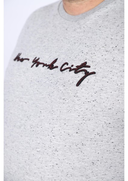 Mocgrande Büyük Beden Sweat New York City 22704-GRI