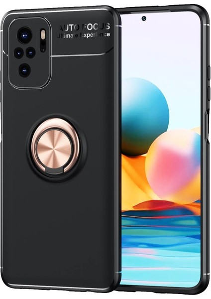 Xiaomi Redmi Note 10 Kılıf Yüzüklü Manyetik Ravel Silikon