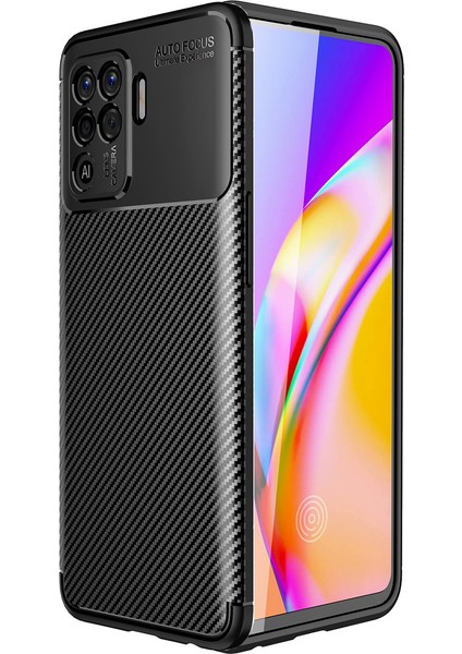 Oppo Reno 5 Lite Kılıf Karbon Desenli Lux Negro Silikon