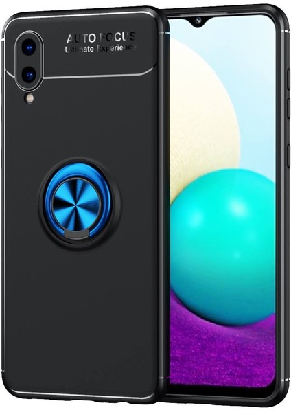Samsung Galaxy A02 Kılıf Yüzüklü Manyetik Ravel Silikon