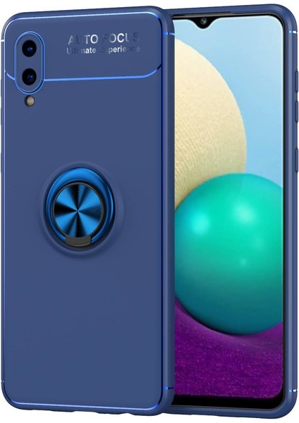 Samsung Galaxy A02 Kılıf Yüzüklü Manyetik Ravel Silikon