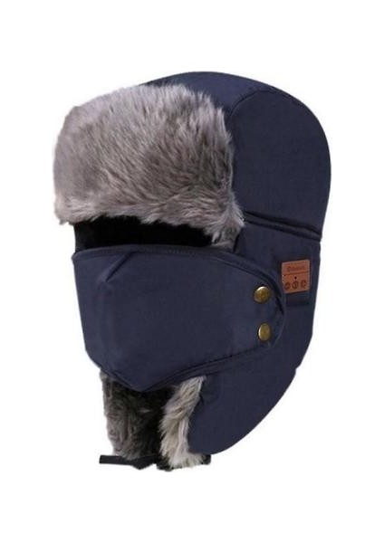 Three Beans Bluetooth Kış Trapper Ushanka Rüzgar Geçirmez Şapka(Yurt Dışından)