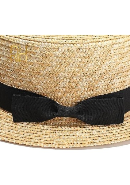 Doğal Buğday Saman Boater Fedora Üst Düz Şapka 56-58 Cm(Yurt Dışından) modelleri