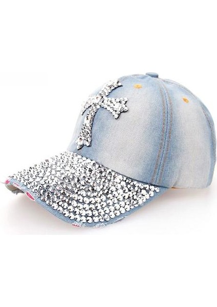 Kristal Çapraz Denim Beyzbol Şapka(Yurt Dışından)