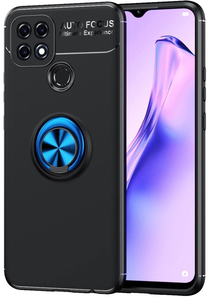 Oppo A15S Kılıf Yüzüklü Manyetik Ravel Silikon