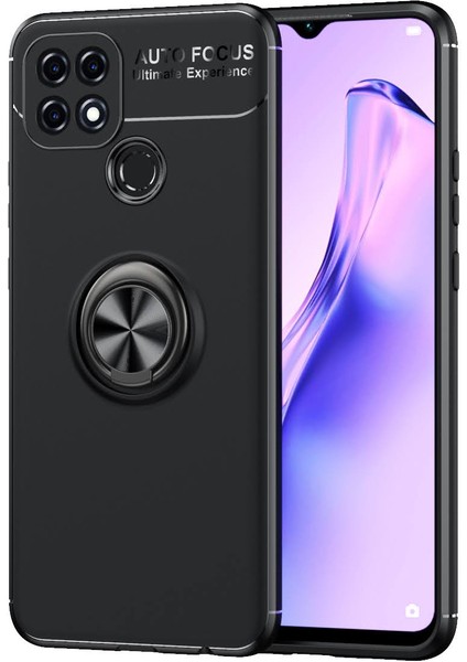Oppo A15S Kılıf Yüzüklü Manyetik Ravel Silikon