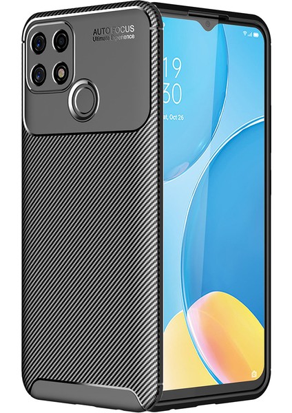 Oppo A15 Kılıf Karbon Desenli Lux Negro Silikon