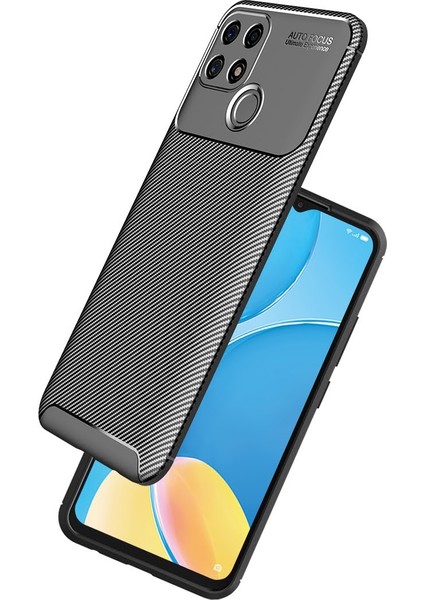 Oppo A15 Kılıf Karbon Desenli Lux Negro Silikon