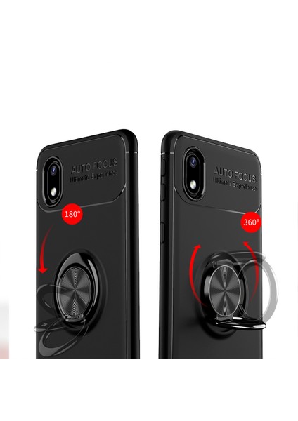Galaxy A01 Core Kılıf Yüzüklü Manyetik Ravel Silikon