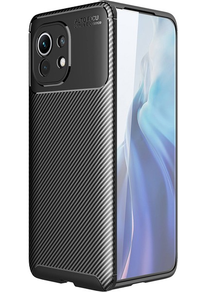 Xiaomi Mi 11 Kılıf Karbon Desenli Lux Negro Silikon
