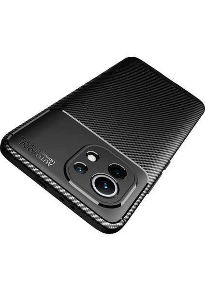 Xiaomi Mi 11 Kılıf Karbon Desenli Lux Negro Silikon