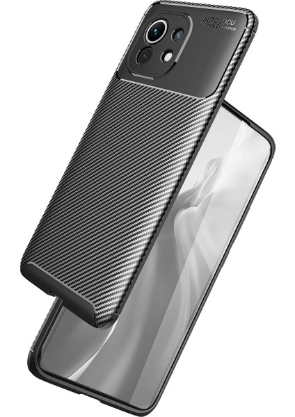 Xiaomi Mi 11 Kılıf Karbon Desenli Lux Negro Silikon