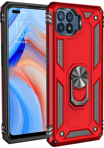 Oppo Reno 4 Lite Kılıf Ultra Korumalı Yüzüklü Manyetik Vega Kapak