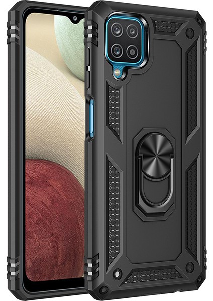 Samsung Galaxy A12 Kılıf Ultra Korumalı Yüzüklü Manyetik Vega Kapak