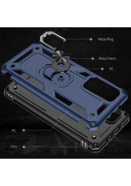 Xiaomi Mi 10T Pro Kılıf Ultra Korumalı Yüzüklü Manyetik Vega Kapak