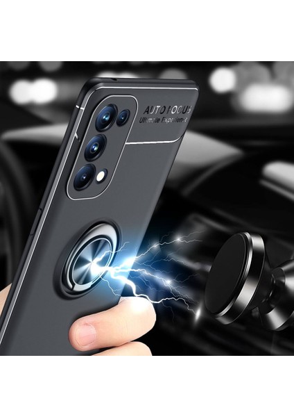 Oppo Reno 5 Pro Kılıf Yüzüklü Manyetik Ravel Silikon fırsatları