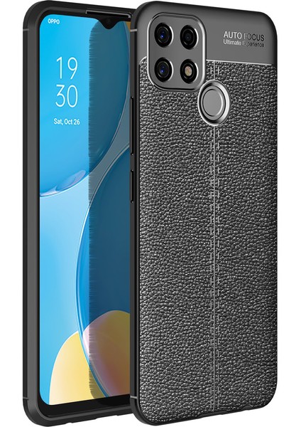 Oppo A15S Kılıf Deri Desenli Lux Niss Silikon